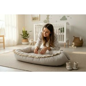 Cosulet pentru bebelusi MimiNu Premium Baby Nest 55x75 cm Grey imagine