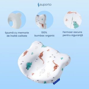 Fata de perna din bumbac pentru bebelusi Suporto Alb model cu dinozauri imagine