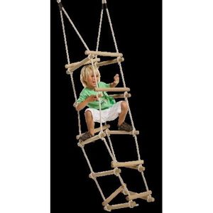 Scara de catarat patrata cu 4 laturi KBT cu franghie PP si trepte din lemn tratat imagine