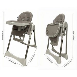 Scaun de masa pentru copii Miiluna pliabil andromeda grey imagine