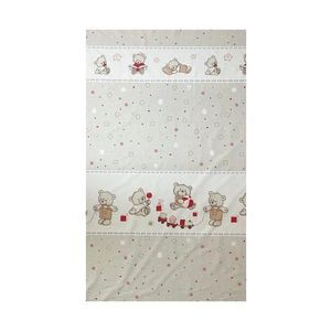 Lenjerie din bumbac cu 5 piese pentru saltea 120x60 cm Beberoyal BearsToys Bej ambalata intr-o gentuta de transport imagine