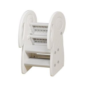 Inaltator pentru copii Nichiduta Garden Step Stool White, cu trei trepte, prevazut cu manere de prindere laterale si trepte antiderapante cu striatii, dimesniune 45 x 52 x 65 cm imagine