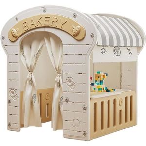 Casuta de joaca pentru copii Nichiduta Graden mocha, iluminata, covoras din bumbac inclus, dimensiune 98 x 92 x 115 cm imagine