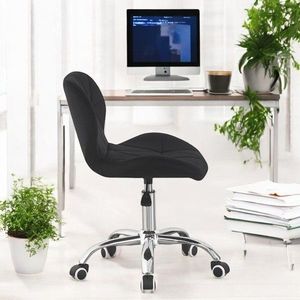 Scaun de birou in stil scandinav, inaltime 72-84 cm, roti mobile cauciucate, baza otel cromat, velur, negru imagine