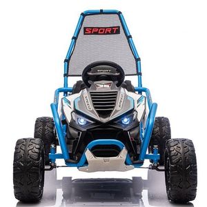Masinuta electrica Nichiduta Sport Speed Blue, cadru metalic, acumulator 24V7Ah, doua motoarex200w, lumini led, pornire la buton, roti robuste cu rulment, unitate muzicala cu USBbluetooth imagine
