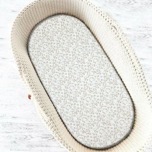 Cearceaf cu elastic MimiNu Premium Meadow pentru patut sau leagan, 90x40 cm, din bumbac certificat Oeko Tex Standard 100 imagine
