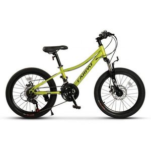Bicicleta pentru copii 7-10 ani Carpat Polestar C20261A Verde, 21 viteze, frane pe disc, roti 20 inch, cabluri integrate imagine