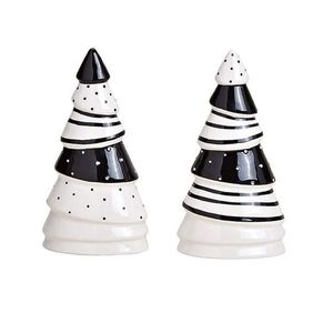 Brad decorativ ceramic alb-negru 22 cm imagine