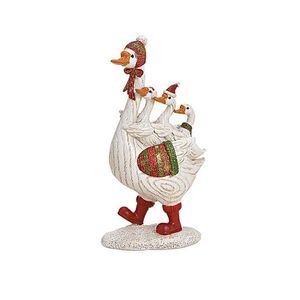 Gasca cu pui statueta decorativa 18 cm imagine