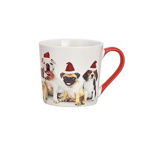 Cana din portelan model catei la Craciun 390 ml imagine