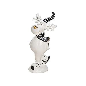 Rudolph Ren ceramic decorativ alb-negru 20 cm imagine