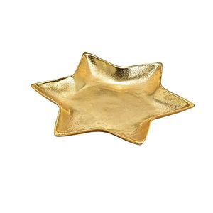 Platou metalic auriu stea 26 cm imagine