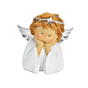 Decoratiune Cap de inger alb 15 cm imagine