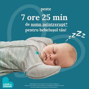 Sac de dormit pentru infasat Love to Dream Swaddle Up Oatmeal M 6-8.5 kg 1 Tog imagine