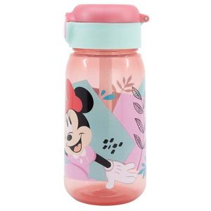 Sticla din plastic cu pai si capac automat 510 ml Minnie Mouse 3 ani+ imagine