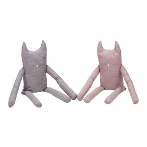 Perna in forma de pisica SomnArt Roz, husa din bumbac, umplutura cu lavanda imagine