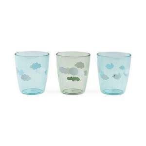 Set 3 pahare Yummy Done by Deer Happy Clouds green imagine