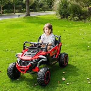 Masinuta electrica copii Nichiduta Racing Speed Red, cu telecomanda, acumulator 12V4.5Ah, scaun piele, 2 motoare, deschidere usi, faruri cu led, roti rezistente cu suspensii, slow start imagine