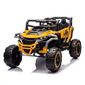 Masinuta electrica copii Nichiduta Racing Speed Yellow, cu telecomanda, acumulator 12V4.5Ah, scaun piele, 2 motoare, deschidere usi, faruri cu led, roti rezistente cu suspensii, slow start imagine