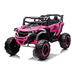 Masinuta electrica copii Nichiduta Racing Speed Pink, cu telecomanda, acumulator 12V4.5Ah, scaun piele, 2 motoare, deschidere usi, faruri cu led, roti rezistente cu suspensii, slow start imagine