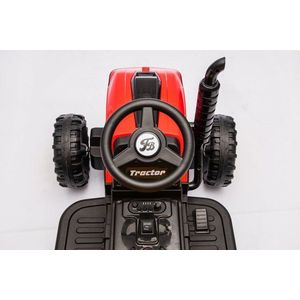 Tractor electric pentru copii Nichiduta Strong Power Yellow cu remorca, telecomanda 2.4G, acumulator 12V, 2 motoarex35w, faruri cu lumini led functionale, slow start, suspensii, 2 motoare x 35w imagine