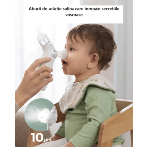 Aspirator nazal electric cu lumini si sunete cu functie de spray pentru solutia salina BreezyClear Momcozy imagine