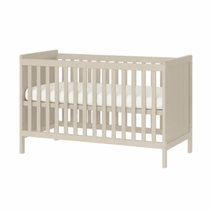 Patut pentru bebelusi 120x60 cm Elisabeth II Beige, material mdf, transformabil in Sofa, Saltea Cocos inclusa imagine