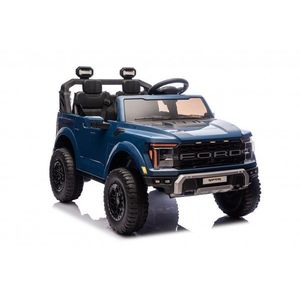 Masinuta electrica pentru 2 copii Ford Raptor F-150 Cobalt Blue cu licenta, proiectoare, acumulator 24V, telecomanda 2.4G, faruri led, motoare x 200w, slow start, centuri de siguranta individuale, greutate admisa 60kg imagine