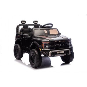 Masinuta electrica pentru 2 copii Ford Raptor F-150 Black cu licenta, proiectoare, acumulator 24V, telecomanda 2.4G, faruri led, motoare x 200w, slow start, centuri de siguranta individuale, greutate admisa 60kg imagine