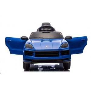 Masinuta electrica copii Porsche Cayenne Blue cu licenta, acumulator 12V, deschidere usi, unitate audio cu usbmp3bluetooth, faruri si stopuri led, pornire la buton, slow start, centura de siguranta imagine