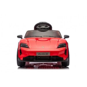 Masinuta electrica copii Porsche Taycan Turbo S Red cu licenta, telecomanda 2.4 G, acumulator 12V, deschidere usi, faruri cu led, pornire la buton, centura de siguranta, slow start imagine
