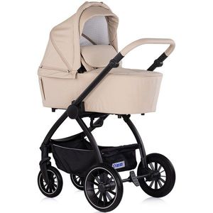 Carucior 3 in 1 pentru copii Chipolino Prestige Latte, reversibil, cadru din aluminiu, roti cu suspensii, greutate admisa 22 kg imagine