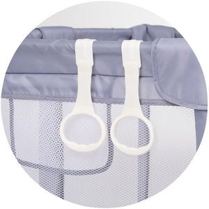 Tarc de joaca pentru copii 180x120 cm Chipolino Lotus Grey, 2 inele ajutatoare si usa cu fermoar imagine
