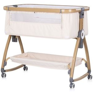 Patut co-sleeper Chipolino Charisma Cashmere Wood cu laterala culisanta si functie de leagan imagine