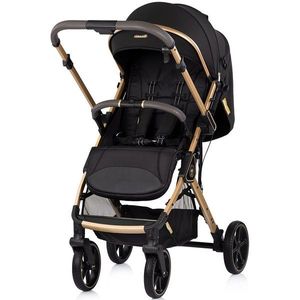 Carucior pentru copii Chipolino Omnia Noir cu maner reversibil, suport reglabil pentru picioare, roti cu suspensii imagine