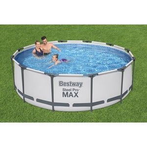 Piscina rotunda cu pompa, filtru si scara de acces incluse Steel Pro Max Bestway 366 cm imagine