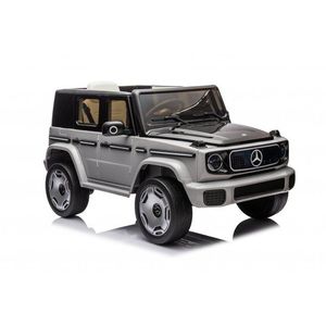 Masinuta electrica pentru copii Mercedes Benz EQG Grey 110w cu echipare premium, acumulator 12V9Ah, roti eva, scaun piele perforata, telecomanda 2.4G, deschidere usi, lumini led, baterie detasabila, oglinzi retrovizoare cu lumini imagine