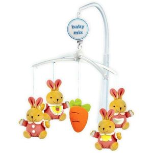 Carusel pentru patut Baby Mix Bunnies cu 5 jucarii din plus imagine