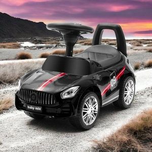 Masinuta de impins Baby Mix Racer Black cu sunete, suport jucarii sub sezut si spatar confortabil, 12 luni+, greutate admisa 25 km imagine