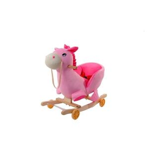 Balansoar 2 in 1 Calut Roz cu roti si muzica imagine