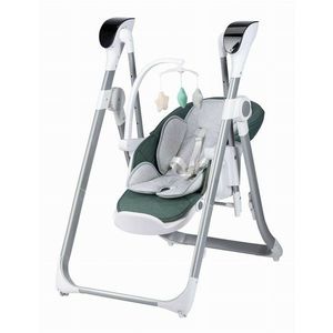 Scaun de masa si balansoar 2 in 1 FreeON Oli Deluxe Pistachio transformabil, multifunctional, cu melodii de leagan, 0 luni+ imagine