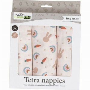 Set 3 scutece Bubaba Tetra Carrots and Rainbow din bumbac 80x80 cm imagine