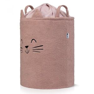 Cos pliabil cu manere rezistente Premium Fluffy Toy Boucle Cat Pink 43 litri imagine