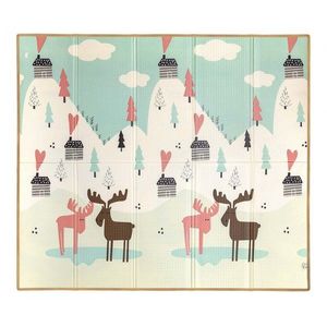 Saltea de joaca pliabila cu fata dubla Milly Mally Pastel Deer 197x177 cm imagine