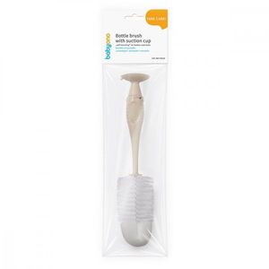 Perie biberon si tetina Babyono cu ventuza Bej imagine