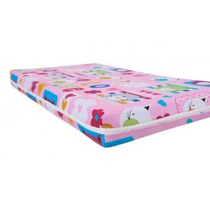 Saltea ortopedica cu spuma poliuretanica Somnart 70x140x10 cm husa impermeabila, model flori imagine