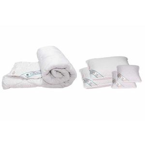 Set HypoallergenicMed Somnart cu pilota 180 x 200 cm, 2 perne 50 x 70 cm si 2 perne 40 x 40 cm din microfibra matlasata imagine