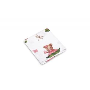 Paturica multifunctionala pentru copii Sensillo imprimeu Ursuleti roz 120x120 cm din muselina, tesatura usoara din bumbac, utilizare caruciorpatutscaun auto, material respirabil imagine