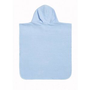 Poncho de baie pentru copii Sensillo Blue cu gluga si urechiuse decorative, material bumbac, inchidere cu capse, dimensiune 55x60 cm imagine