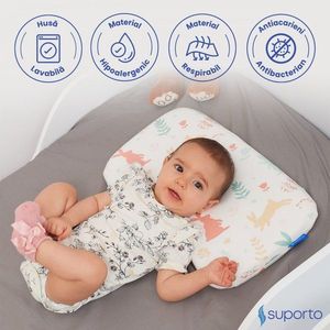 Perna ortopedica pentru bebelusi 8-24 luni Suporto Baby Iepurasi impotriva plagiocefaliei imagine